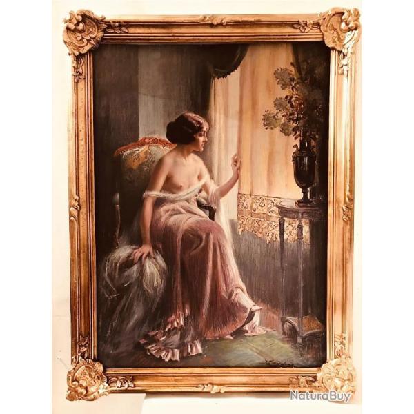 Delphin Enjolras femme a la fentre encadre