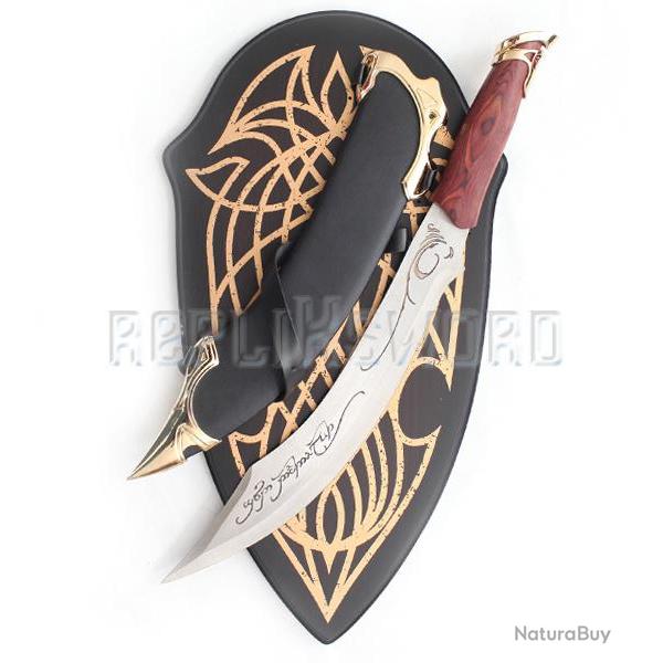 Le Seigneur des Anneaux Poignard Aragorn + Plaque Couteau Dague Repliksword