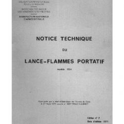 Ebook Livre Action - Notice Technique Du Lance-Flammes Portatif Modèle 1954 (Phénix, 1971, 60 Pages)