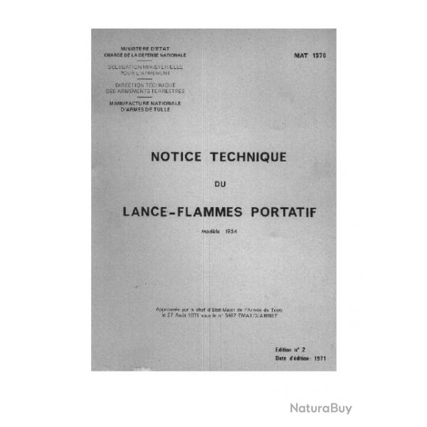 Ebook Livre Action - Notice Technique Du Lance-Flammes Portatif Modle 1954 (Phnix, 1971, 60 Pages)