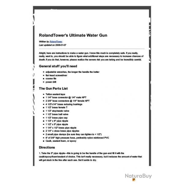 Ebook Livre Action - Rolandtower'S Ultimate Water Gun (Phnix, 2007, 12 Pages)