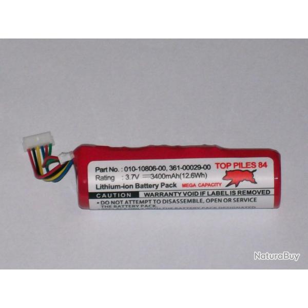 Batteries ROUGE du SANGLIER ROUGE MEGA CAPACITE 3400mAh pour colliers garmin DC30/40.