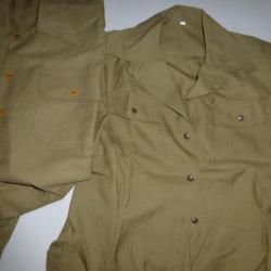 DESTOCKAGE : chemise US Mle 37 moutarde taille 42 US / M.  Made in USA Top Qualité MILITARIA WW2