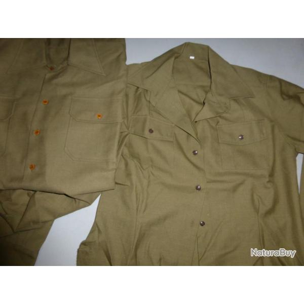 DESTOCKAGE : chemise US Mle 37 moutarde taille 42 US / M.  Made in USA Top Qualit MILITARIA WW2