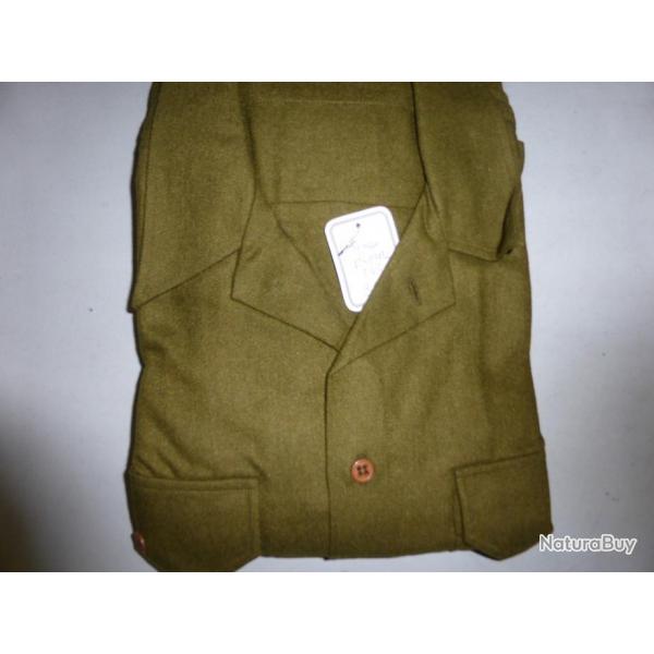 DESTOCKAGE : chemise US Mle 37 moutarde taille 45 US / XL ou XXL / Made in RPC MILITARIA WW2