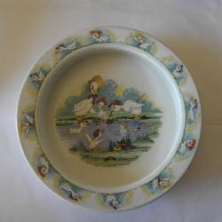 vintage ceramique assiette WADE pour bébé années 50