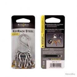 Porte-clefs Keyrake Steel Nite Ize - Argent