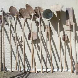 17 pelles et outils complémentaires jardin, entretien, culture, terrassement
