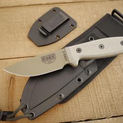 Couteau ESEE Model 3 Dark Earth Carbone 1095 Manche Micarta Etui Kydex + Molle USA ES3PMBDE