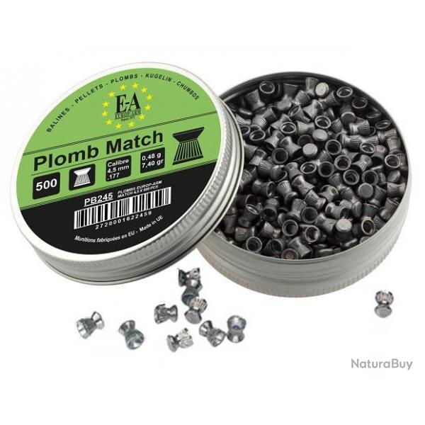 Munitions carabine plus de 20 Joules Boite de 500 PLOMBS   Tte Plate 4.5 mm