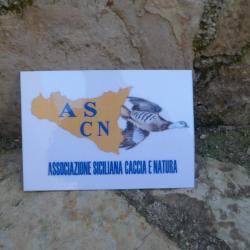 Magnifique autocollant "ASCN - Associazione Siciliana caccia e Natura" Import Italie