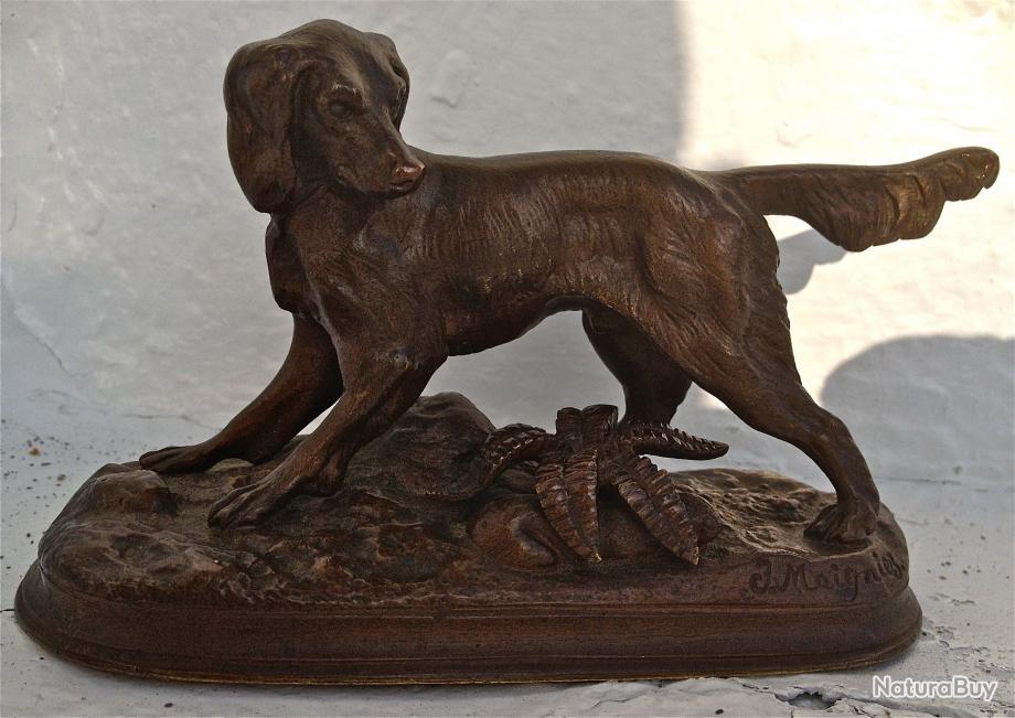 MOIGNIEZ Chien de chasse en bronze sculpture - Bronzes animaliers 