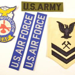 Lot patch tissu américain U.S. US AIR FORCE FIRE PROTECTION ASAF ARMY