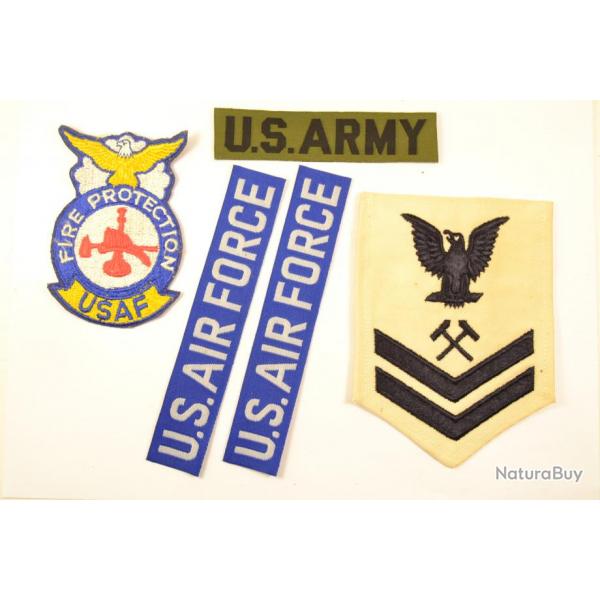 Lot patch tissu amricain U.S. US AIR FORCE FIRE PROTECTION ASAF ARMY