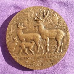 MEDAILLE EN BRONZE DES RESERVES DE LA FORET DE FONTAINEBLEAU
