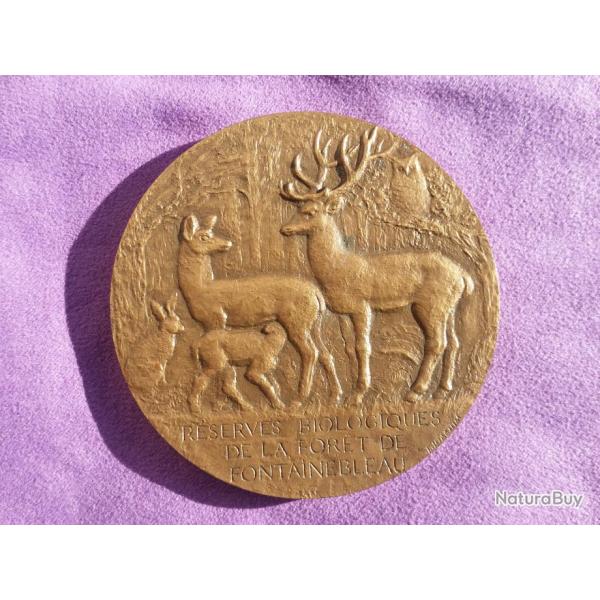 MEDAILLE EN BRONZE DES RESERVES DE LA FORET DE FONTAINEBLEAU