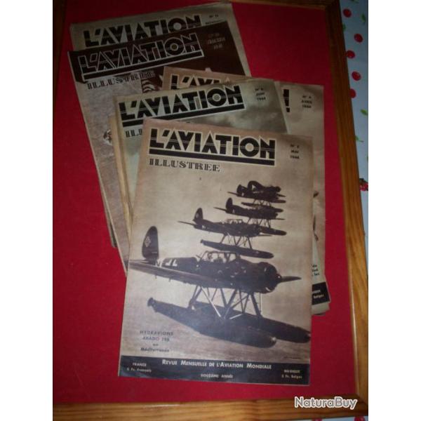 L'aviation illustre 1943-1944,  10 numros revue mensuelle de l'aviation mondiale