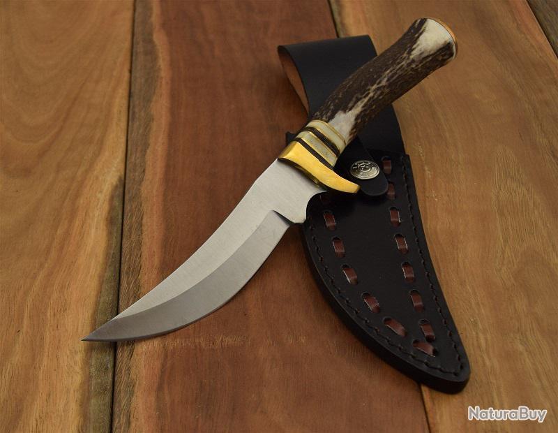 Couteau de chasse et collection Bowie Joker avec manche en bois de cerf