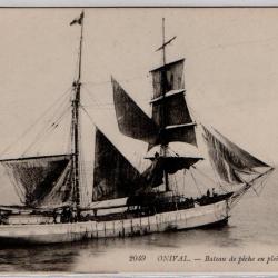 CPA Marine - ONIVAL - Bateau de pêche en pleine Mer N°1003
