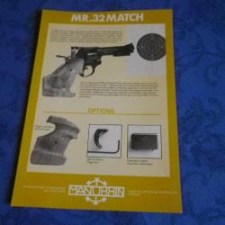 Feuillet technique manurhin MR 32 match cal. 32lg
