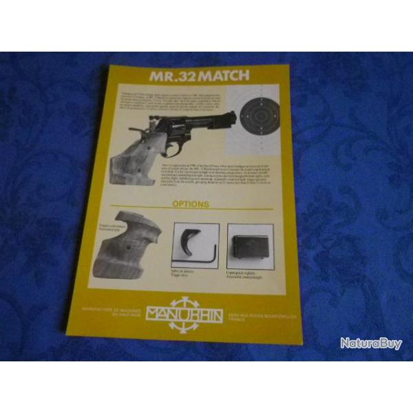 Feuillet technique manurhin MR 32 match cal. 32lg