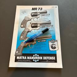 Flyer Feuillet technique MANURHIN  MR 73 police gendarmerie sport
