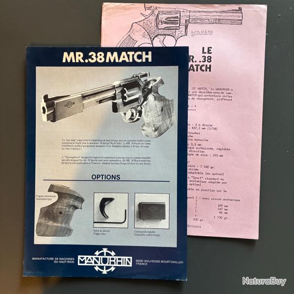 Feuillets/flyers  manurhin MR 38 match cal 38 spcial