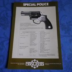 Feuillet/flyer technique manurhin MR "spécial POLICE"