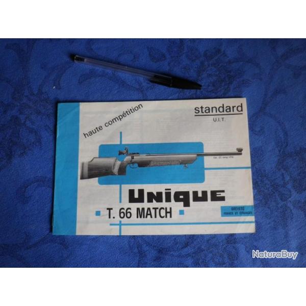 catalogue notice carabine UNIQUE modle T.66 T66 MATCH standart  8 pages