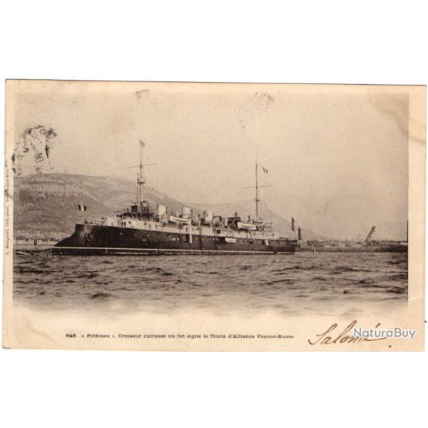 CPA -Marine de Guerre -Pothuau -croiseur cuirasse ou fut signe le Traite d'Alliance N026