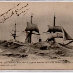 CPA - MARINE MILITAIRE " Naïade " Croiseur de 2e classe a batteries essuyant N°1012