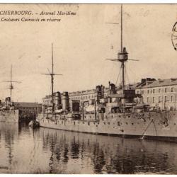 CPA- Marine Militaire - CHERBOURG -Arsenal Maritime Croiseurs Cuirasses en réserve N°1078