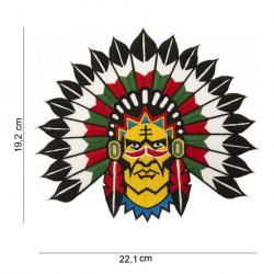 PATCH TETE D'INDIEN  -  GRAND - BRODÉ -