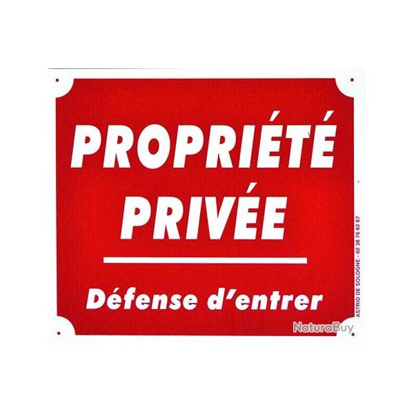 Pancartes Rouge Alu PROPRIT PRIV - Dfense d'entrer