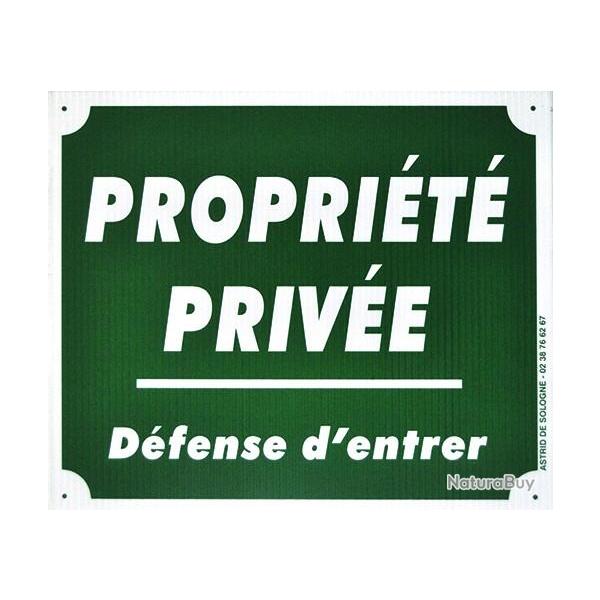 Pancartes verte Alu PROPRIT PRIV - Dfense d'entrer