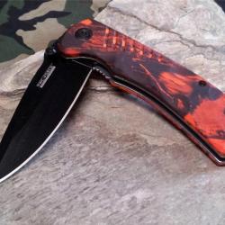 Lot de 3 CouteauTac Force Linerlock A/O Red Camo Lame Acier 440 Manche FRN TF764RC