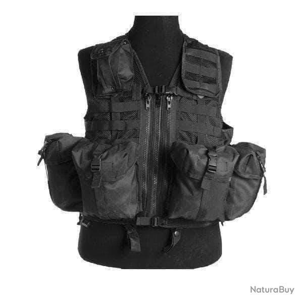 Gilet tactique Multipoches Mil-Tec - Noir