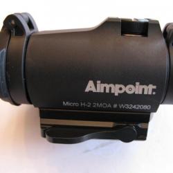 Aimpoint Micro H2 2Moa avec montage sur embase de pivot avant et embase avant pour express Chapuis