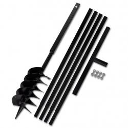 Bêche et tarière manuelle 150 mm avec rallonge 5 m acier outils garage atelier bricolage 3402082