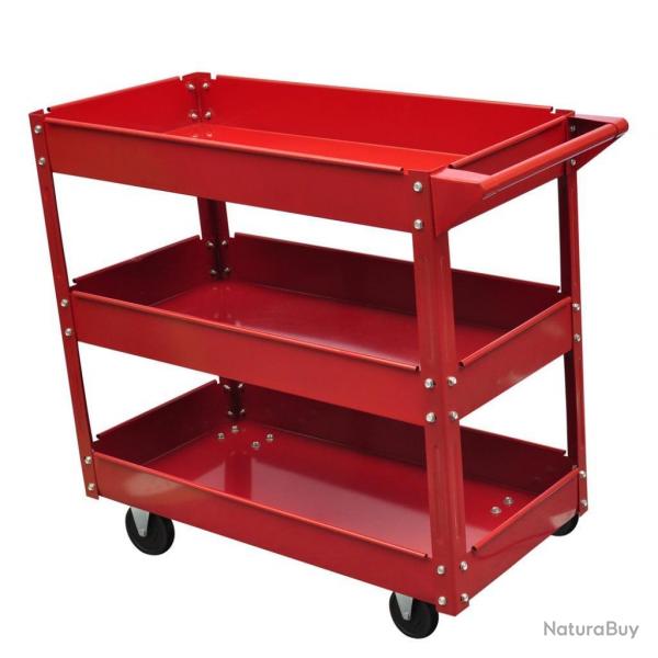 Chariot servante d'atelier charge 100 kg 3 bacs porte outils garage atelier bricolage 3402083