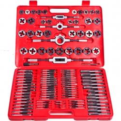 Coffret tarauds et filières 111 pièces outils garage atelier bricolage rouge 3402105