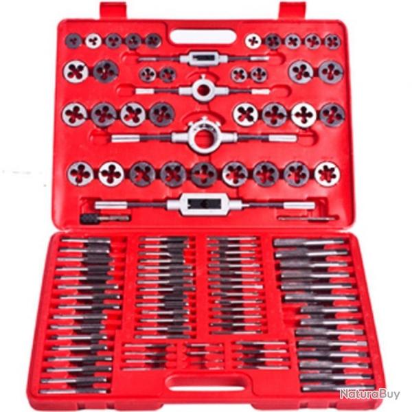 Coffret tarauds et filires 111 pices outils garage atelier bricolage rouge 3402105