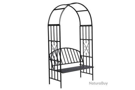 Arche à rosiers gloriette jardin avec banc métal gloriette 2202005