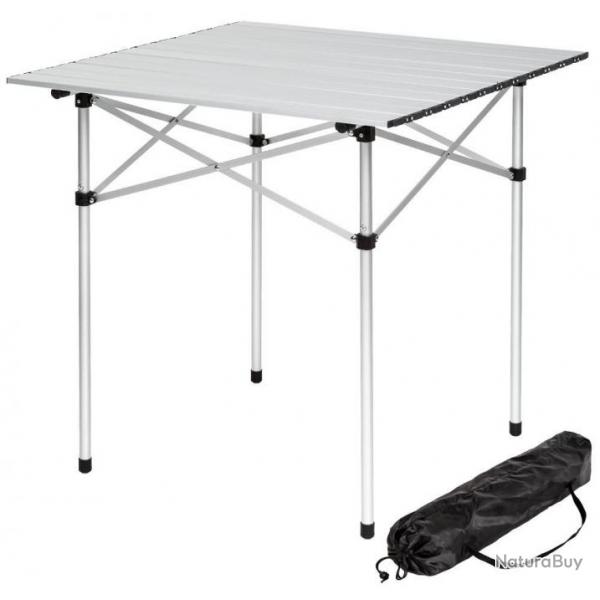 Table de camping jardin pique-nique aluminium pliante 70x70 cm 2008033