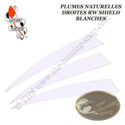 GATEWAY FEATHERS Plumes naturelles unies RW Shield Blanc 5" pouces