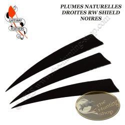 GATEWAY FEATHERS Plumes naturelles unies RW Shield Noir 5" pouces