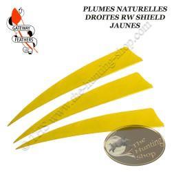 GATEWAY FEATHERS Plumes naturelles unies RW Shield Jaune 5" pouces