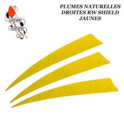 GATEWAY FEATHERS Plumes naturelles unies RW Shield Jaune 5" pouces