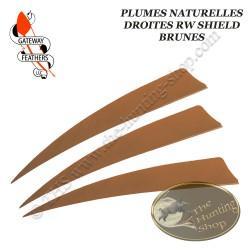 GATEWAY FEATHERS Plumes naturelles unies RW Shield 5" pouces Brun Clair