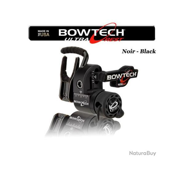 QAD BOWTECH Ultrarest HDX Repose-flches  effacement pour la chasse et le tir 3D Droitier Black